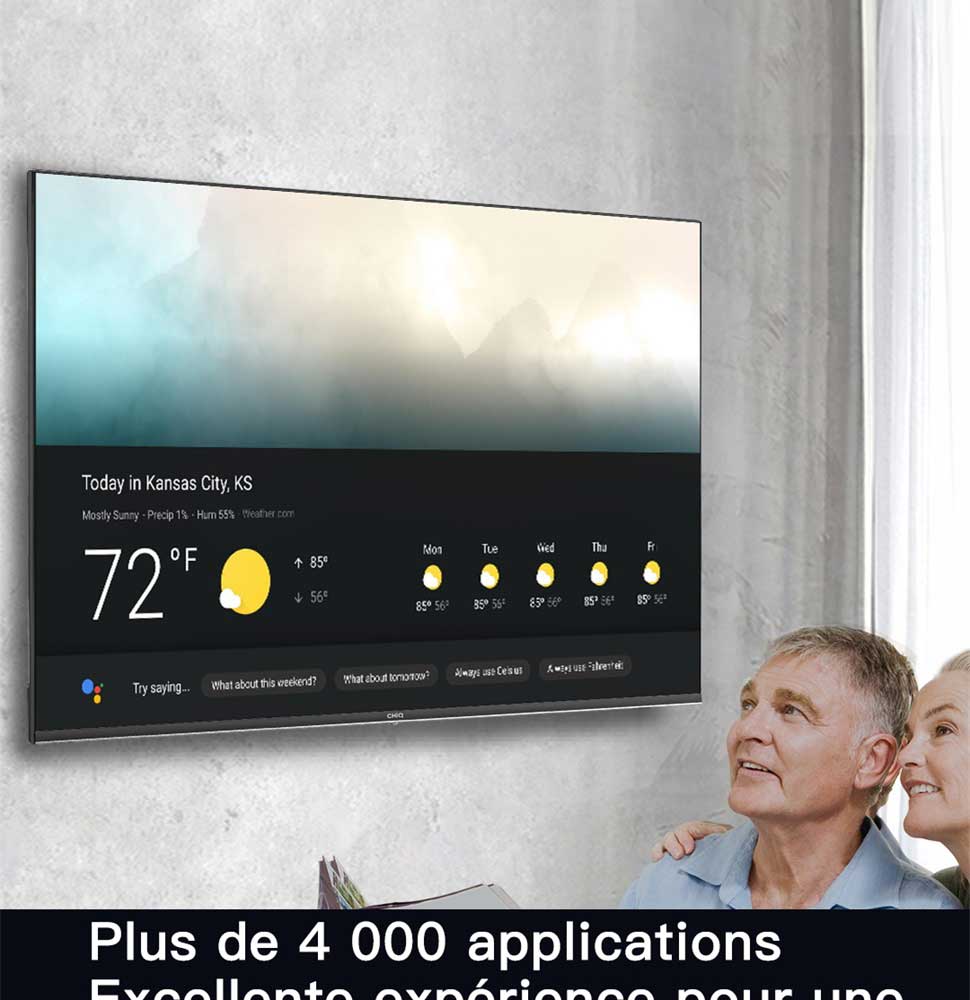 CHiQ L32H7A, 32 Pouces(80cm), Android 9.0, Smart TV, HD, WiFi, Bluetooth,Google Assistant, Netflix, Prime Video,2 HDMI, USB