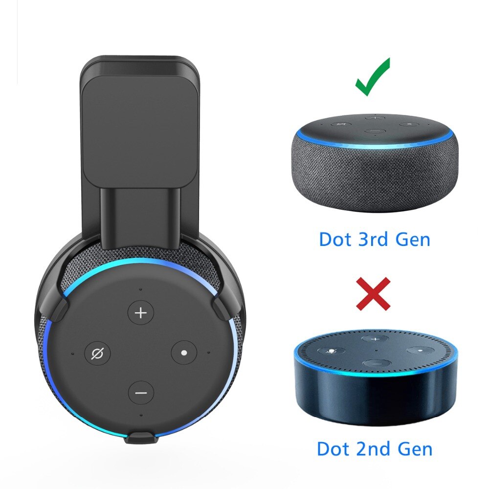 Support de support mural pour Amazon Alexa Echo Dot 3rd Gen fonctionne avec Amazon Echo Dot 3, boîtier de support enfichable dans la chambre
