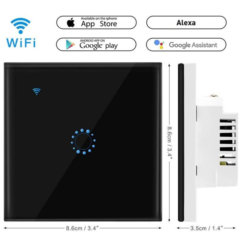 1/2 Gang Wifi interrupteur interrupteur tactile panneau de commande de lumière intelligente interrupteur mural norme américaine/ue/royaume-uni travail avec Alexa Google Home
