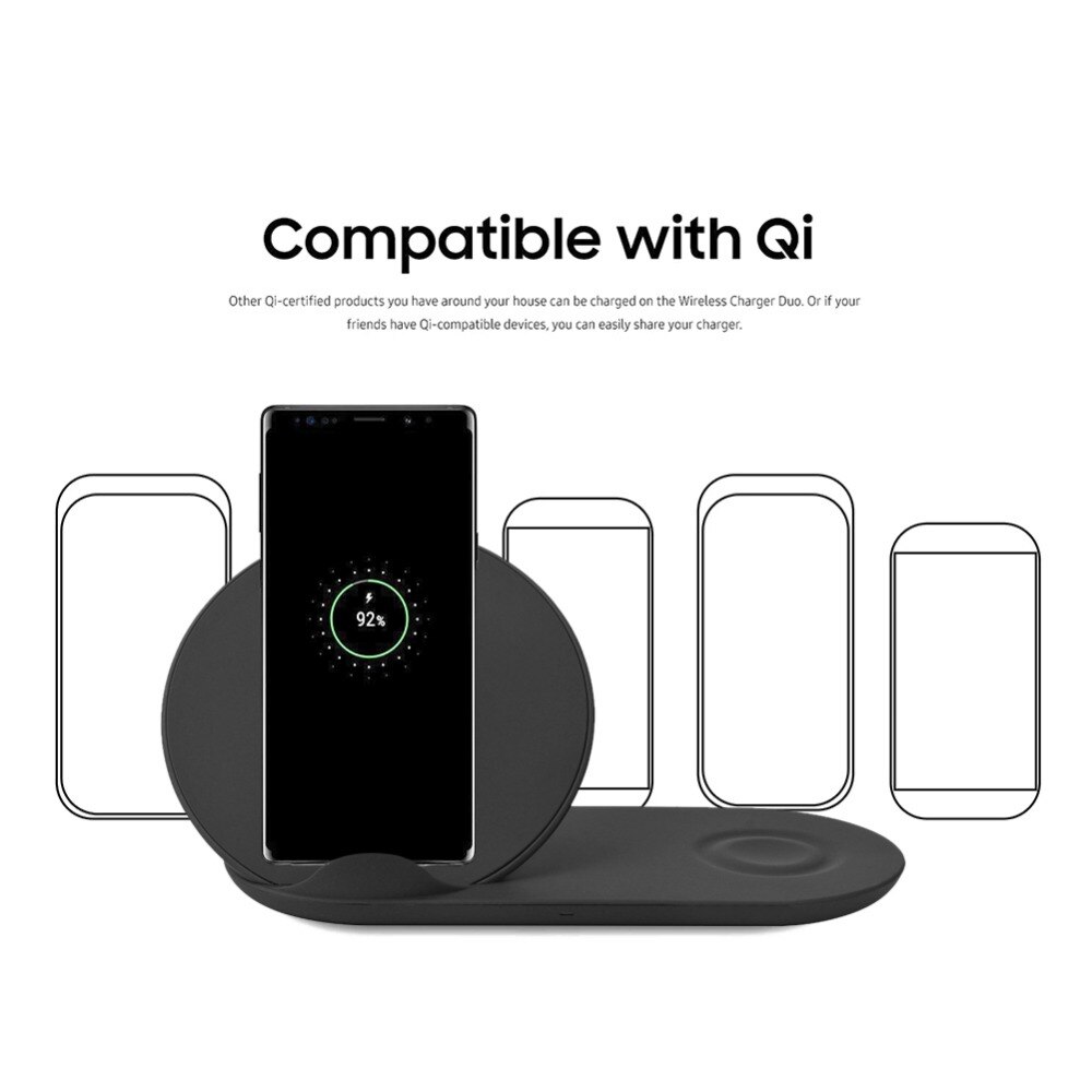 Pour Samsung chargeur sans fil Duo Dock double EP-N6100TBCGCN Charge rapide pour Galaxy Note 9 8 S9 S8 + montre Gear S3 Charge rapide