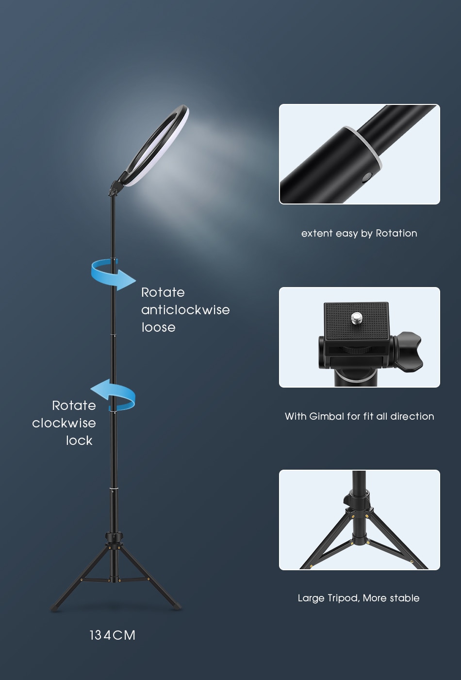 Selfie anneau lumière photographie lumière led jante de lampe avec support de téléphone portable grand trépied support pour tik Youtube tiktok tok ringlight