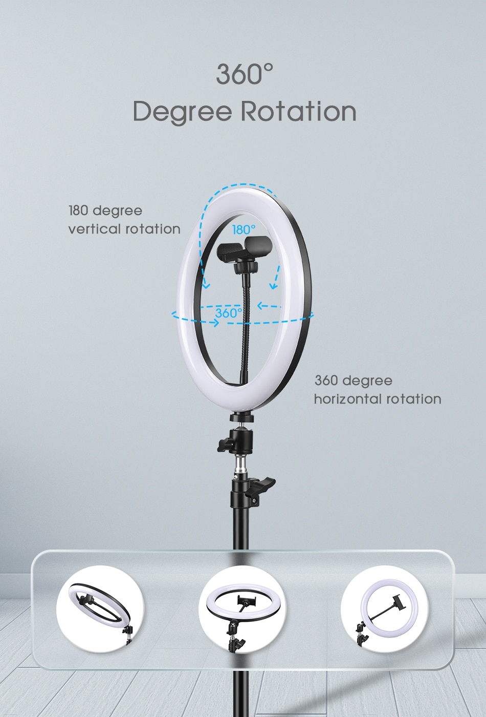 Selfie anneau lumière photographie lumière led jante de lampe avec support de téléphone portable grand trépied support pour tik Youtube tiktok tok ringlight