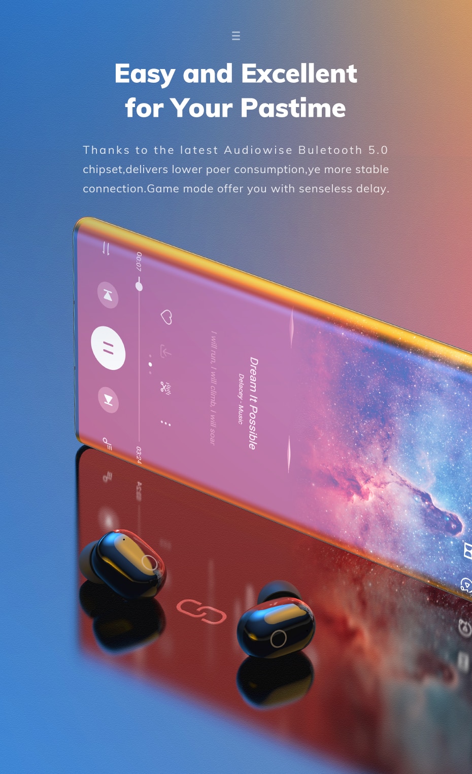 TOPK TWS Bluetooth V5.0 casque sans fil empreinte digitale tactile Bluetooth écouteur 2000mAh boîte de charge sport étanche écouteurs