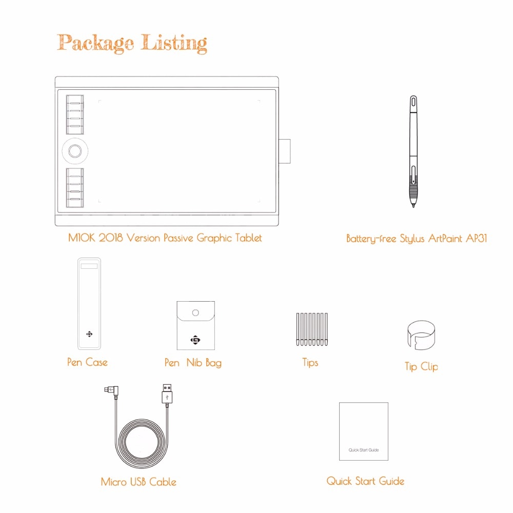 GAOMON M10K 2018Version-Tablette Graphique 10 x 6.25 Pouces avec Stylet Passif et 8192 Niveaux de Pression