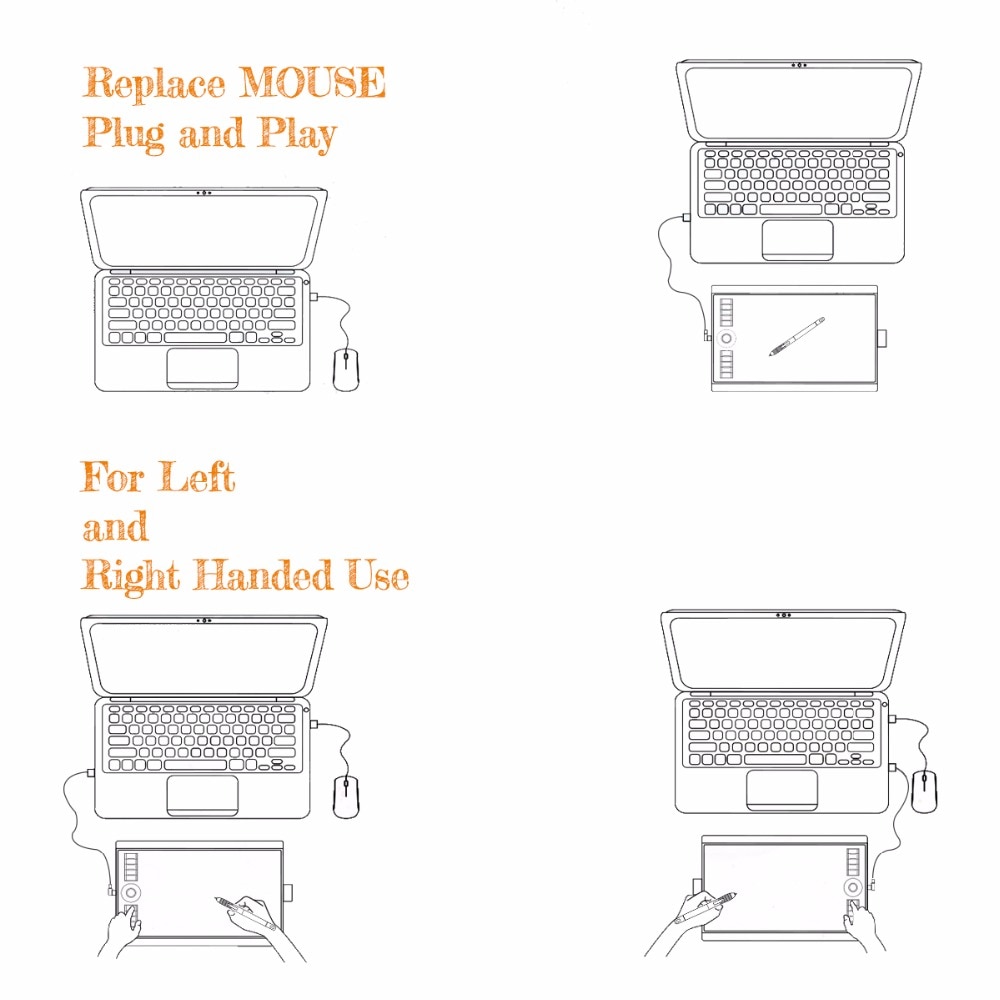 GAOMON M10K 2018Version-Tablette Graphique 10 x 6.25 Pouces avec Stylet Passif et 8192 Niveaux de Pression