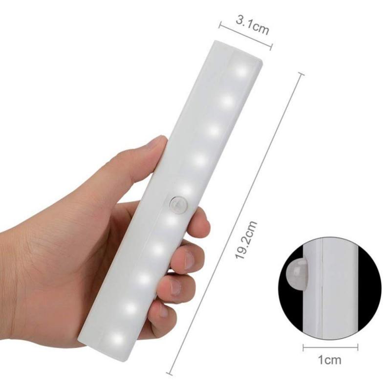 10 LED s PIR détecteur de mouvement LED lumière placard armoire lit lampe LED sous armoire veilleuse pour placard escalier cuisine 10 LED s PIR détecteur de mouvement LED lumière placard armoire lit lampe LED sous armoire veilleuse pour placard escalier cuisine