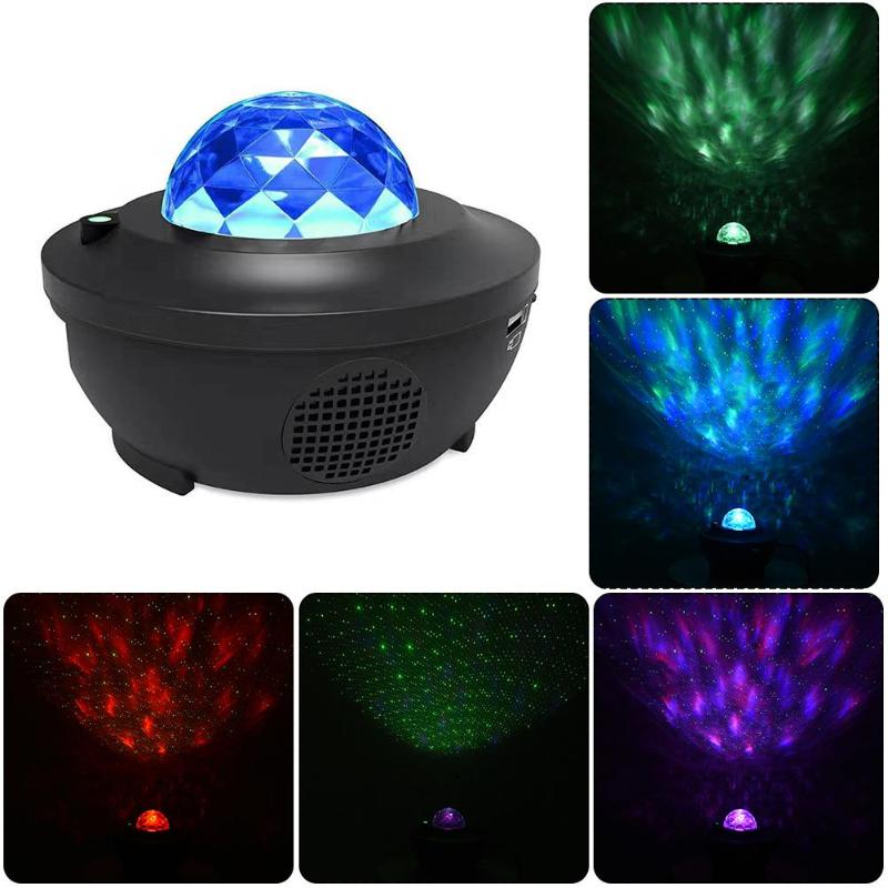Projecteur ciel étoilé coloré, bluetooth, USB, avec commande vocale, lecteur de musique, LED veilleuse, chargeur par USB, lampe de Projection, cadeau idéal pour enfant