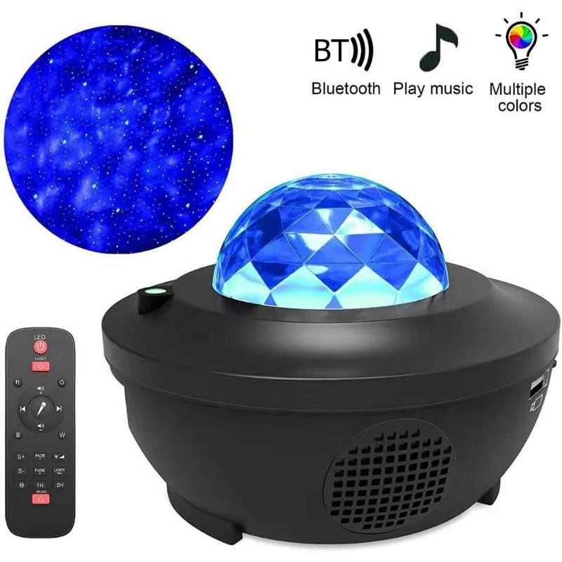 Projecteur ciel étoilé coloré, bluetooth, USB, avec commande vocale, lecteur de musique, LED veilleuse, chargeur par USB, lampe de Projection, cadeau idéal pour enfant