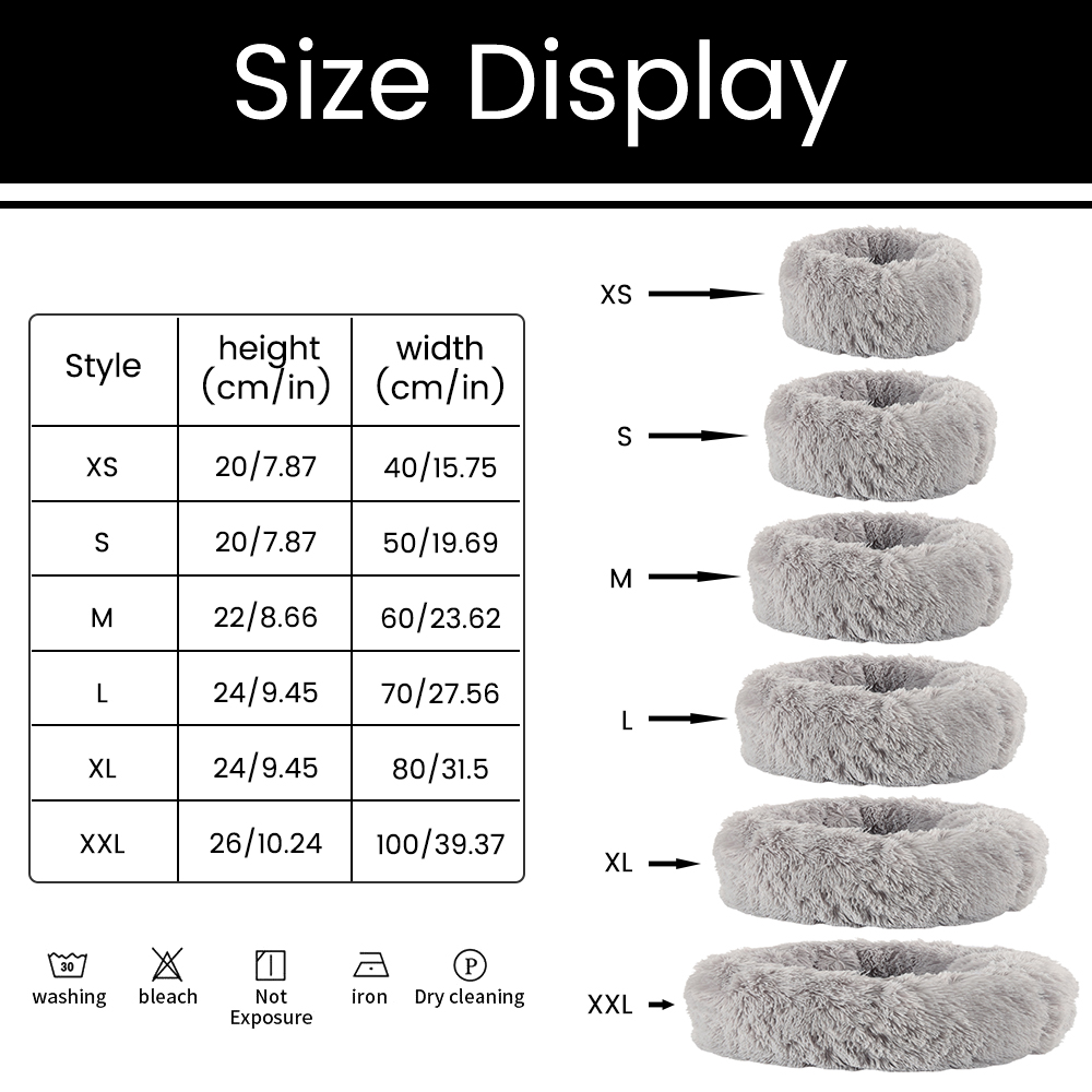 Lit en peluche pour animaux domestiques, coussin de couchage long, rond et qui tient chaud, de couleur unie, pour l'hiver, tapis pour chiens et chats, livraison directe et rapide