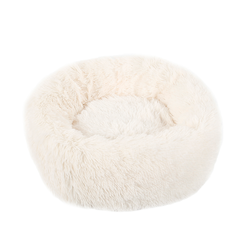 Lit en peluche pour animaux domestiques, coussin de couchage long, rond et qui tient chaud, de couleur unie, pour l'hiver, tapis pour chiens et chats, livraison directe et rapide