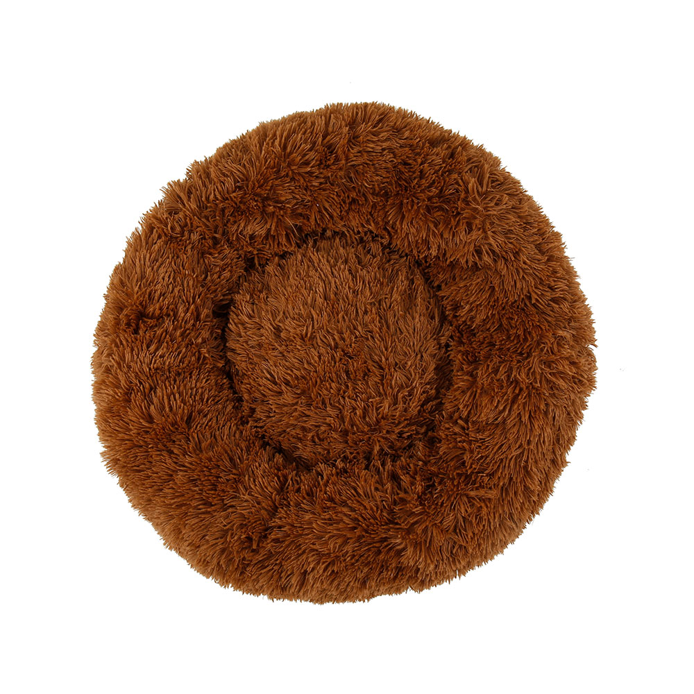 Lit en peluche pour animaux domestiques, coussin de couchage long, rond et qui tient chaud, de couleur unie, pour l'hiver, tapis pour chiens et chats, livraison directe et rapide