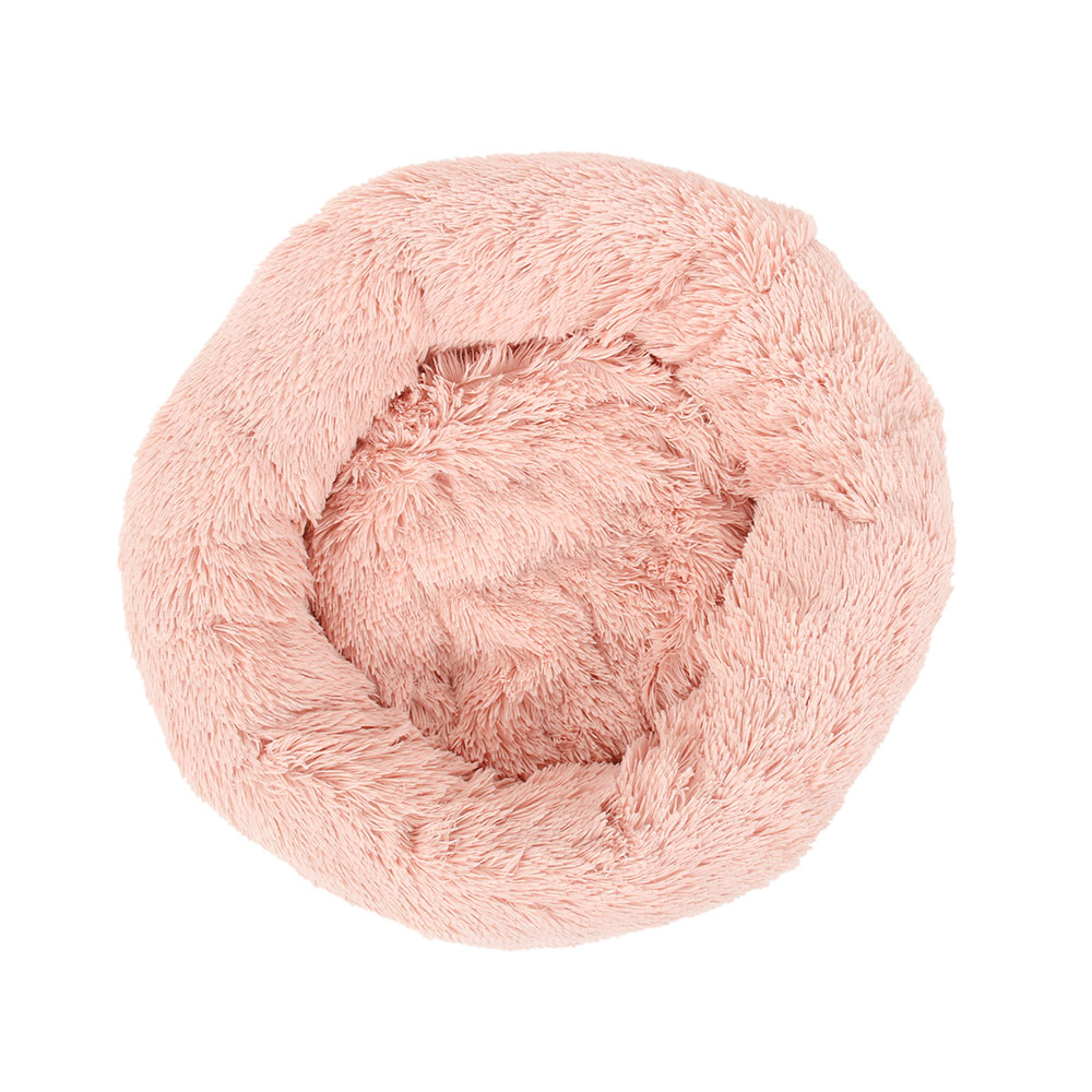 Lit en peluche pour animaux domestiques, coussin de couchage long, rond et qui tient chaud, de couleur unie, pour l'hiver, tapis pour chiens et chats, livraison directe et rapide