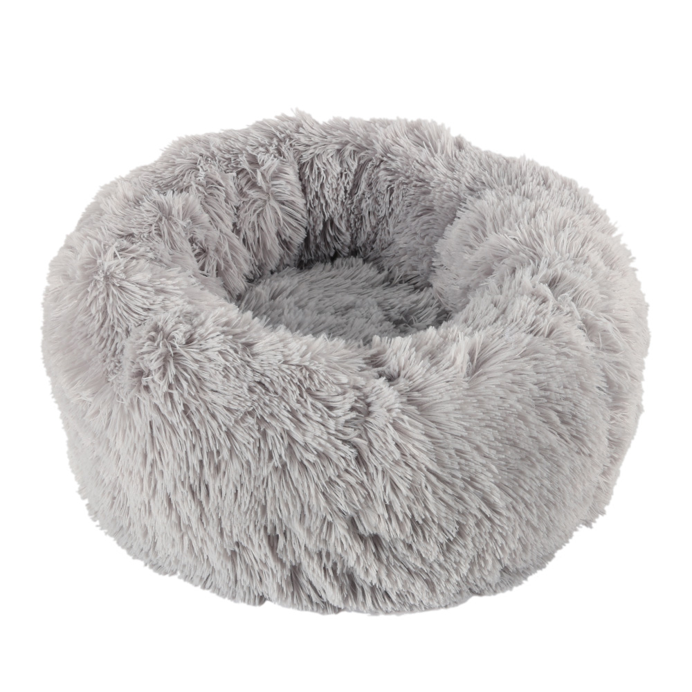 Lit en peluche pour animaux domestiques, coussin de couchage long, rond et qui tient chaud, de couleur unie, pour l'hiver, tapis pour chiens et chats, livraison directe et rapide