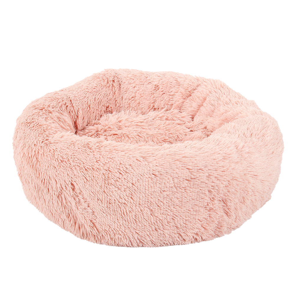Lit en peluche pour animaux domestiques, coussin de couchage long, rond et qui tient chaud, de couleur unie, pour l'hiver, tapis pour chiens et chats, livraison directe et rapide