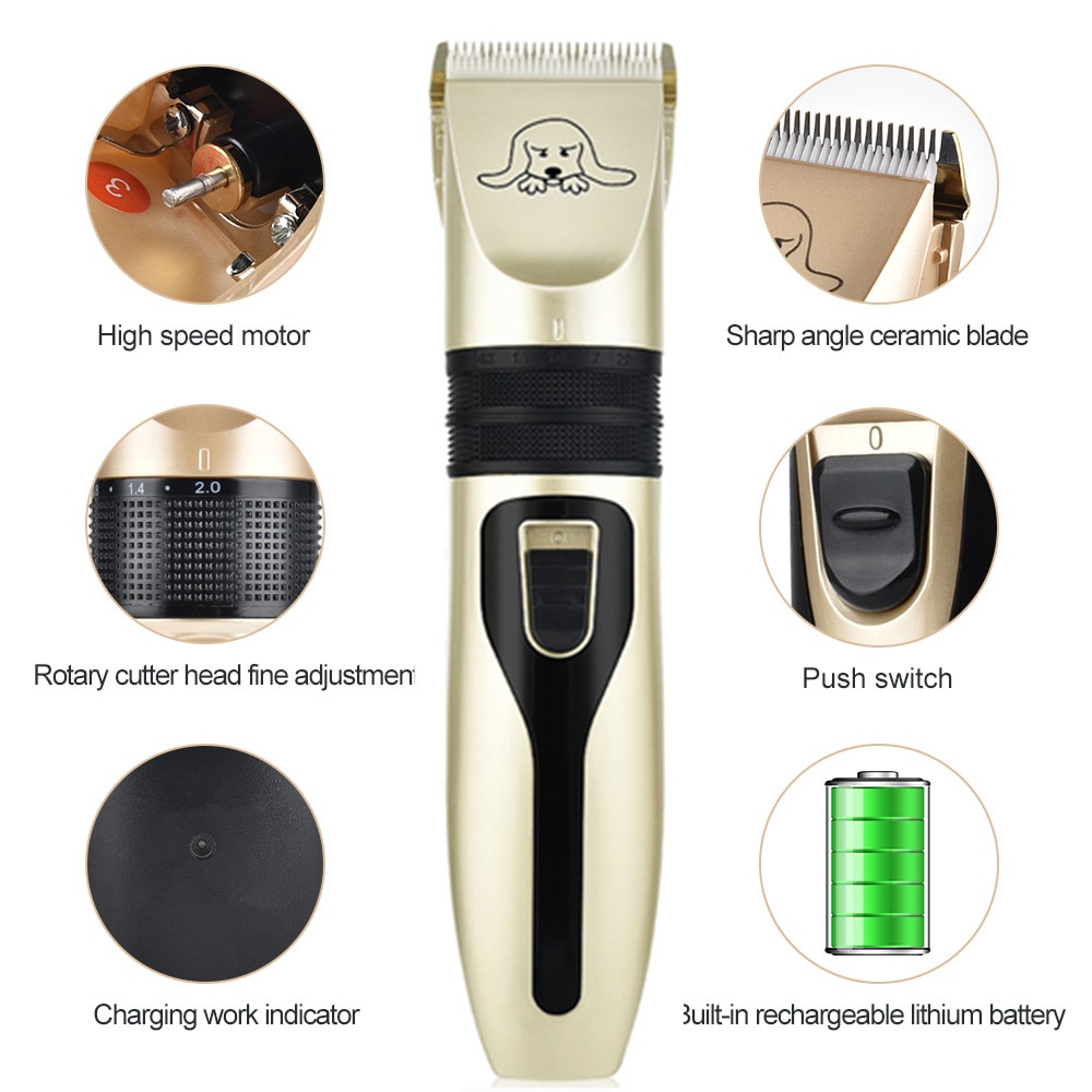 Tondeuses pour chiens à faible bruit rasoir pour animaux de compagnie Rechargeable tondeuse pour chien sans fil outil de toilettage pour animaux de compagnie chat Animal coupe-cheveux tondeuse coupe-c Tondeuses pour chiens à faible bruit rasoir pour animaux de compagnie Rechargeable tondeuse pour chien sans fil outil de toilettage pour animaux de compagnie chat Animal coupe-cheveux tondeuse coupe-c