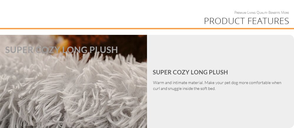 DEKO lit pour chien Super doux chenil rond moelleux chat maison chaud confortable coussin de couchage tapis canapé lavable chiot en peluche