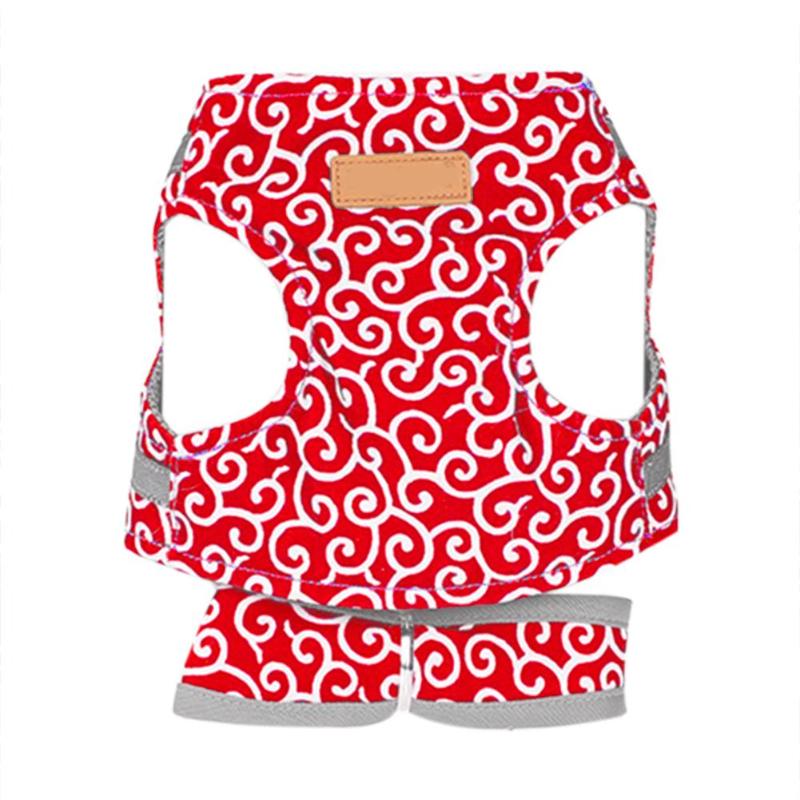 Style japonais chat harnais chien chat harnais gilet collier extérieur marche laisse ensemble pour bouledogue français Chihuahua carlin