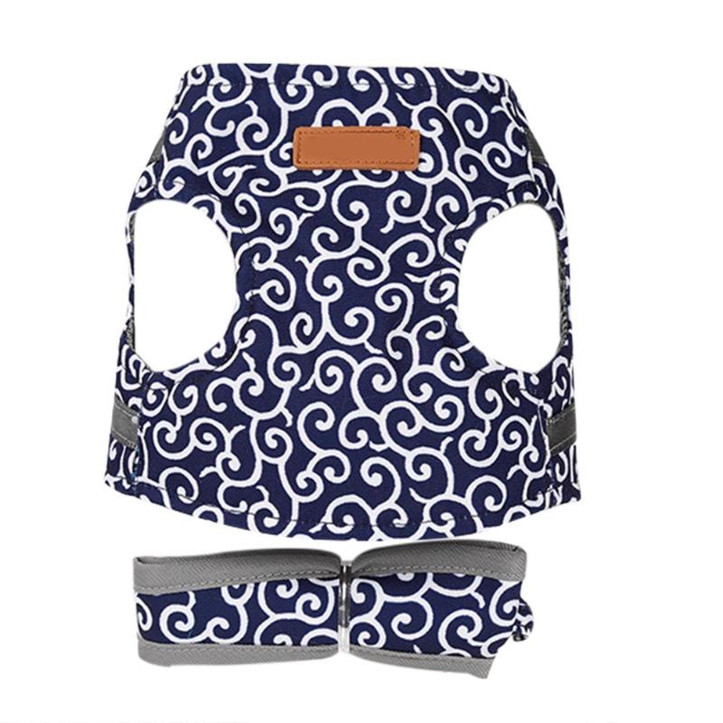 Style japonais chat harnais chien chat harnais gilet collier extérieur marche laisse ensemble pour bouledogue français Chihuahua carlin