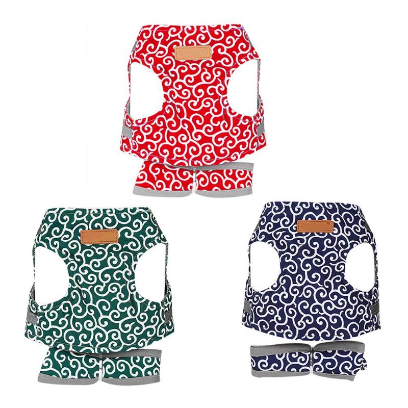 Style japonais chat harnais chien chat harnais gilet collier extérieur marche laisse ensemble pour bouledogue français Chihuahua carlin