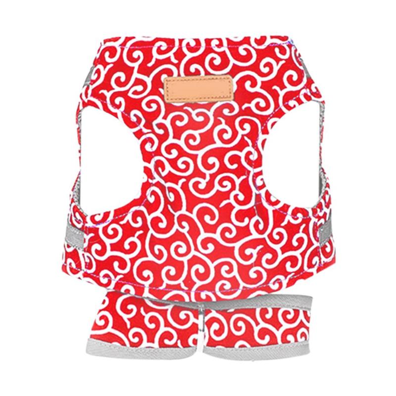 Style japonais chat harnais chien chat harnais gilet collier extérieur marche laisse ensemble pour bouledogue français Chihuahua carlin