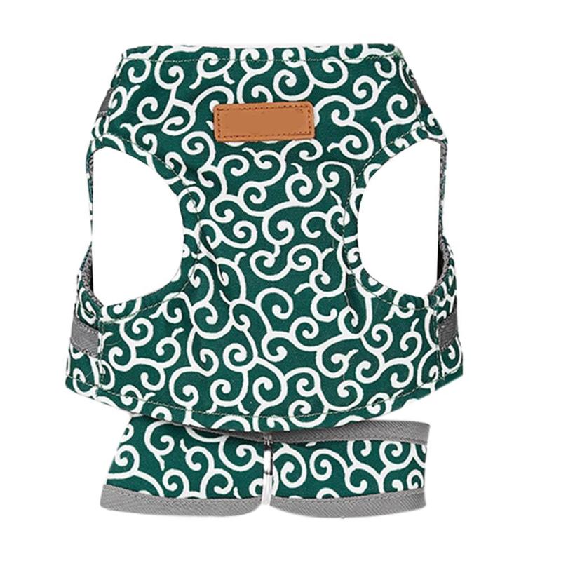 Style japonais chat harnais chien chat harnais gilet collier extérieur marche laisse ensemble pour bouledogue français Chihuahua carlin