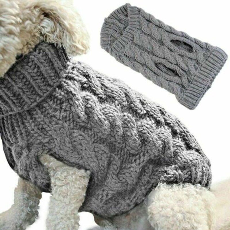 Chaud chien chat pull vêtements hiver col roulé tricoté chat de compagnie chiot vêtements Costume pour petits chiens chats Chihuahua tenue gilet