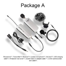 G-MARK GV002 sans fil lavalier Microphone UHF pour téléphone DSLR caméra Interview enregistrement en direct batterie au lithium 50m portée sans fil