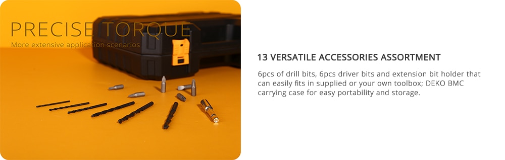 DEKO nouveau Sharker 20V perceuse visseuse sans fil tournevis Mini pilote d'alimentation sans fil batterie Lithium-Ion cc 18 + 1 réglages