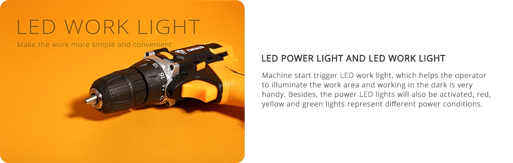 DEKO nouveau Sharker 20V perceuse visseuse sans fil tournevis Mini pilote d'alimentation sans fil batterie Lithium-Ion cc 18 + 1 réglages