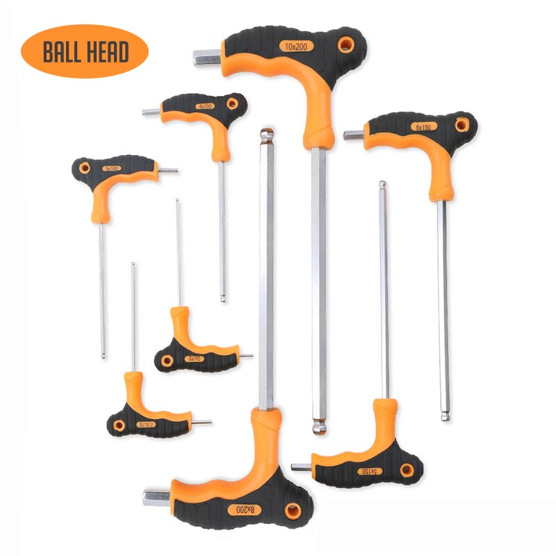 KINDLOV 8 pièces clé hexagonale t-poignée boule tête Allen jeu de clés tournevis universel clé Double extrémité vélo moto réparation outils