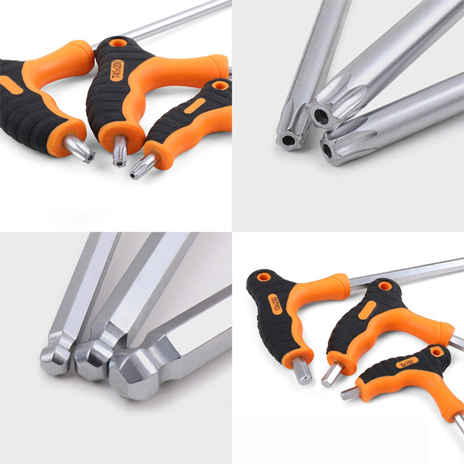 KINDLOV 8 pièces clé hexagonale t-poignée boule tête Allen jeu de clés tournevis universel clé Double extrémité vélo moto réparation outils