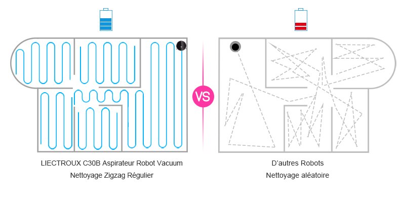 LIECTROUX C30B Aspirateur robot , cartographie intelligente, avec mémoire, application WiFi et commande vocale, aspiration forte 4000 Pa, nettoyage humide, poils d'animaux, nettoyant pour sols et tapi LIECTROUX C30B Aspirateur robot , cartographie intelligente, avec mémoire, application WiFi et commande vocale, aspiration forte 4000 Pa, nettoyage humide, poils d'animaux, nettoyant pour sols et tapi