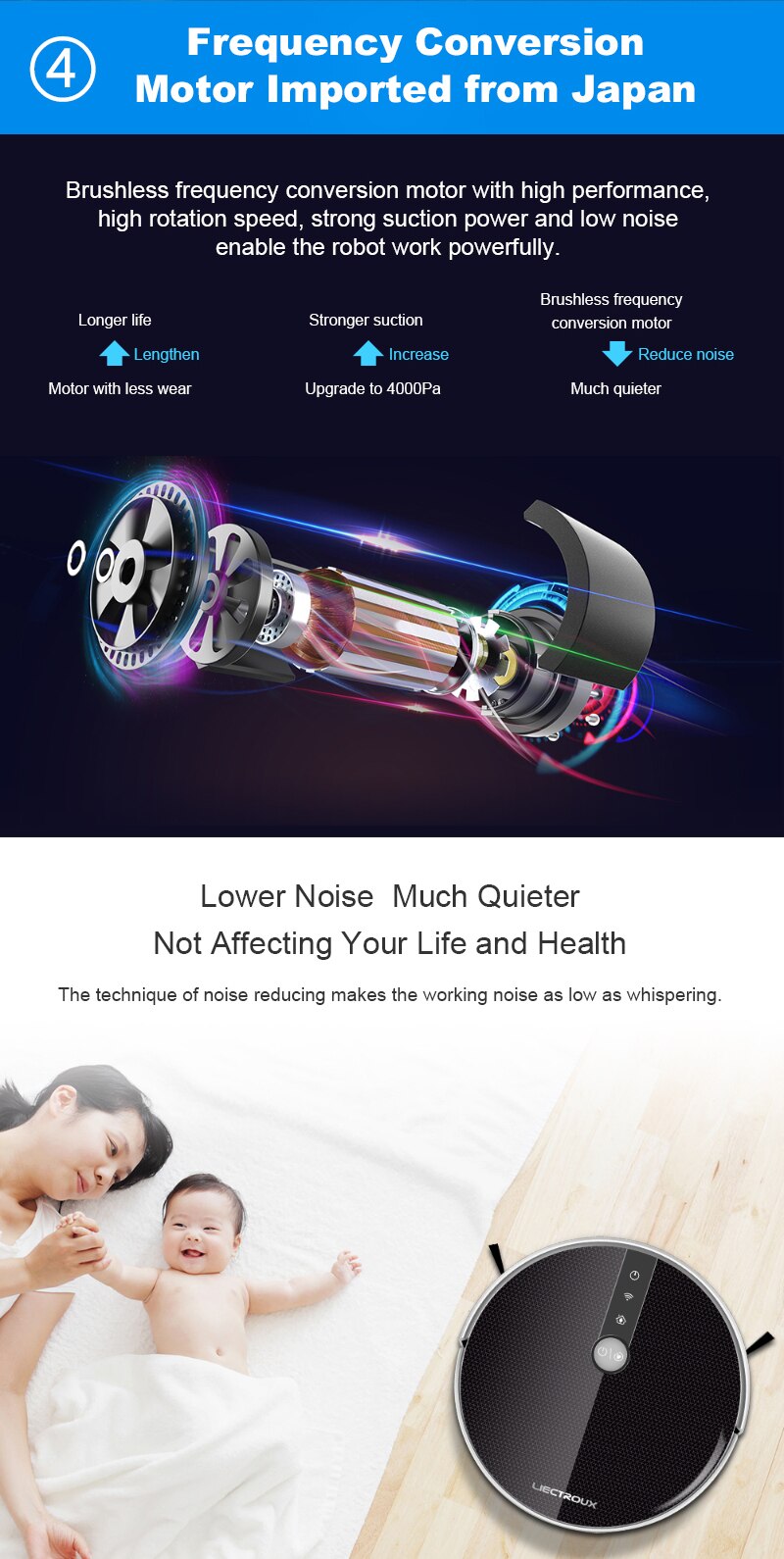 LIECTROUX C30B Aspirateur robot , cartographie intelligente, avec mémoire, application WiFi et commande vocale, aspiration forte 4000 Pa, nettoyage humide, poils d'animaux, nettoyant pour sols et tapi LIECTROUX C30B Aspirateur robot , cartographie intelligente, avec mémoire, application WiFi et commande vocale, aspiration forte 4000 Pa, nettoyage humide, poils d'animaux, nettoyant pour sols et tapi