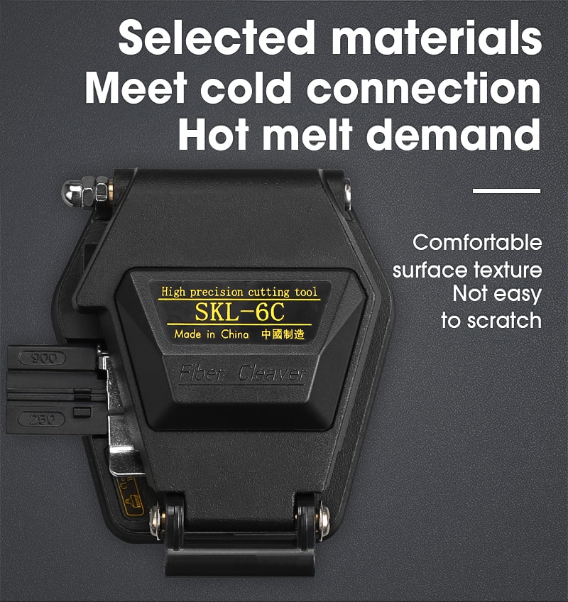 Nouveau couperet de fibres SKL-6C couteau de coupe de câble FTTH couteau à fibres optiques outils coupeur haute précision couperets de fibres 16 lame de surface