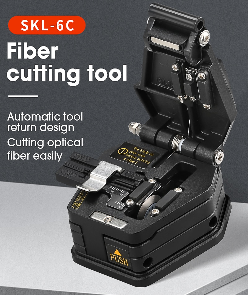 Nouveau couperet de fibres SKL-6C couteau de coupe de câble FTTH couteau à fibres optiques outils coupeur haute précision couperets de fibres 16 lame de surface