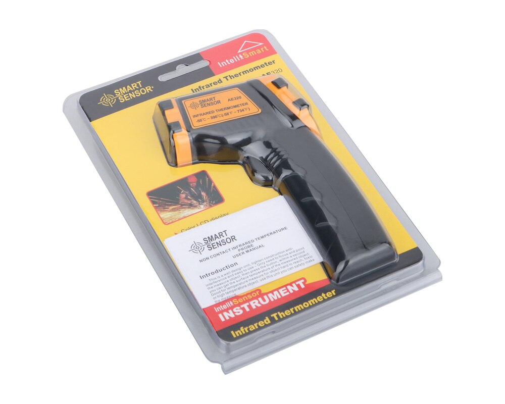 Thermomètre laser infrarouge sans contact, avec écran LCD couleur et alarme, pyromètre, hygromètre numérique