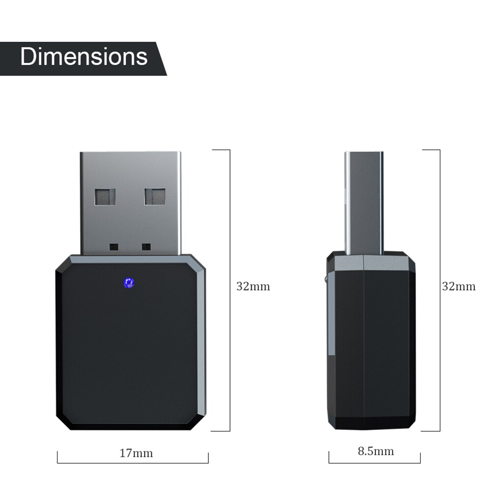 KN318 récepteur Audio sans fil Bluetooth BT 5.1 pièces uniques ornements de voiture portables pour voiture musique Aux USB Mini Dongle