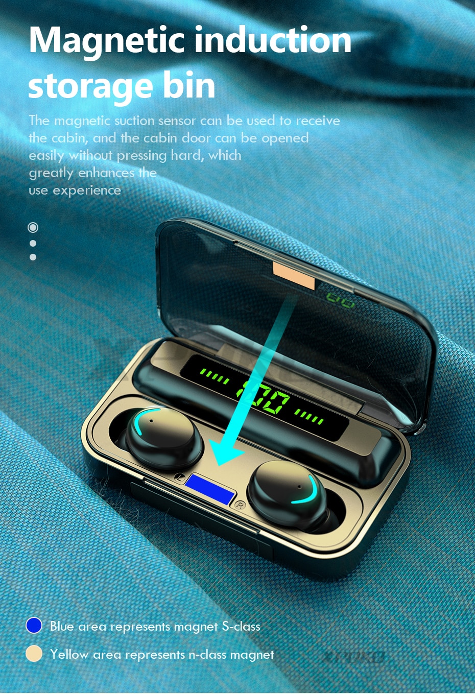 Casque sans fil Bluetooth avec micro sport étanche TWS, écouteurs contrôle tactile, pour le téléphone