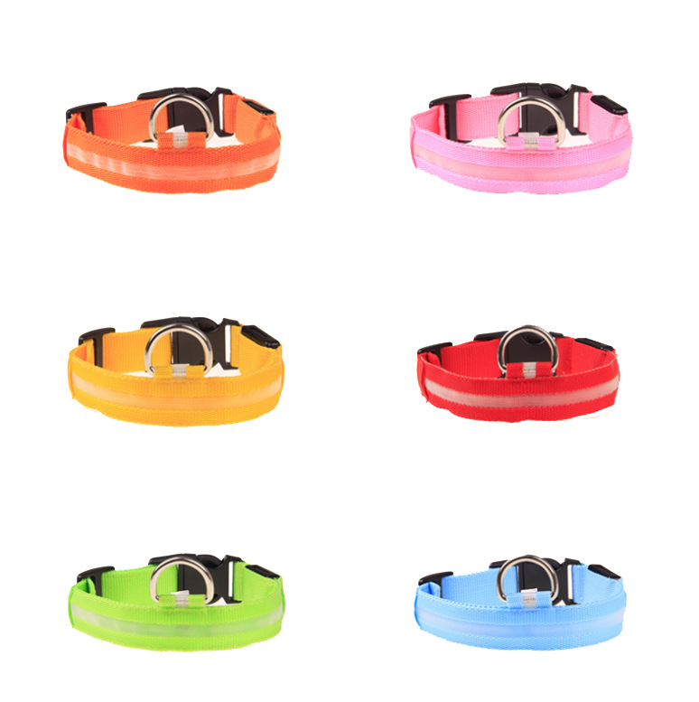 Collier de chien LED avec USB chargeant des lumières colorées colliers Anti-perte sûrs pour chiot chaton chiens colliers de plomb 7 lumières produits pour animaux de compagnie