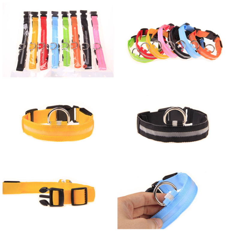 Collier de chien LED avec USB chargeant des lumières colorées colliers Anti-perte sûrs pour chiot chaton chiens colliers de plomb 7 lumières produits pour animaux de compagnie