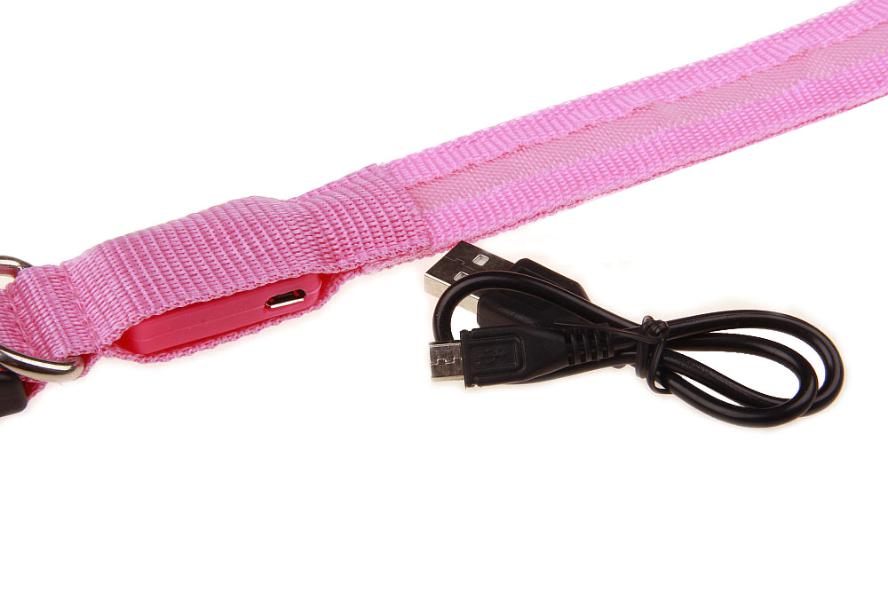 Collier de chien LED avec USB chargeant des lumières colorées colliers Anti-perte sûrs pour chiot chaton chiens colliers de plomb 7 lumières produits pour animaux de compagnie