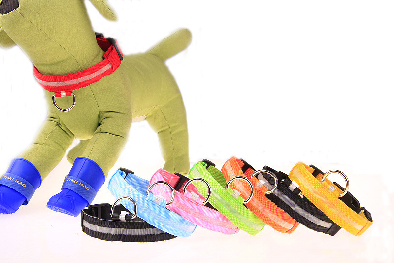 Collier de chien LED avec USB chargeant des lumières colorées colliers Anti-perte sûrs pour chiot chaton chiens colliers de plomb 7 lumières produits pour animaux de compagnie