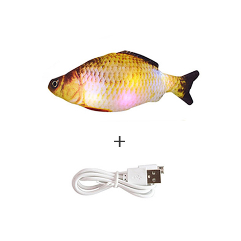 Chat électrique jouet USB charge Simulation danse sautant poisson mobile avec musique Led lumières chat jouet pour chats jouets interactifs