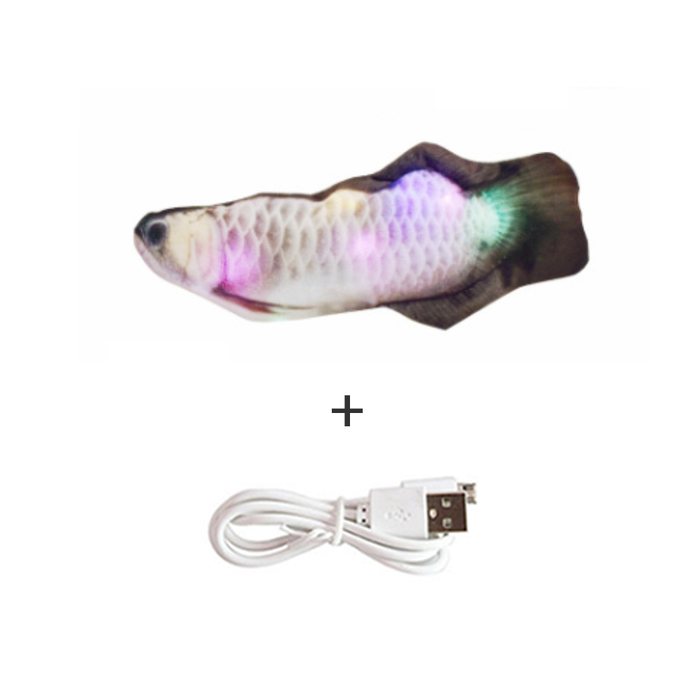 Chat électrique jouet USB charge Simulation danse sautant poisson mobile avec musique Led lumières chat jouet pour chats jouets interactifs