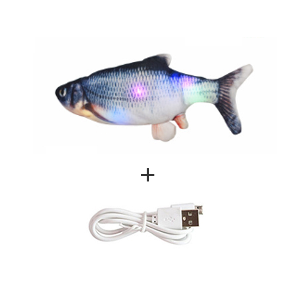 Chat électrique jouet USB charge Simulation danse sautant poisson mobile avec musique Led lumières chat jouet pour chats jouets interactifs