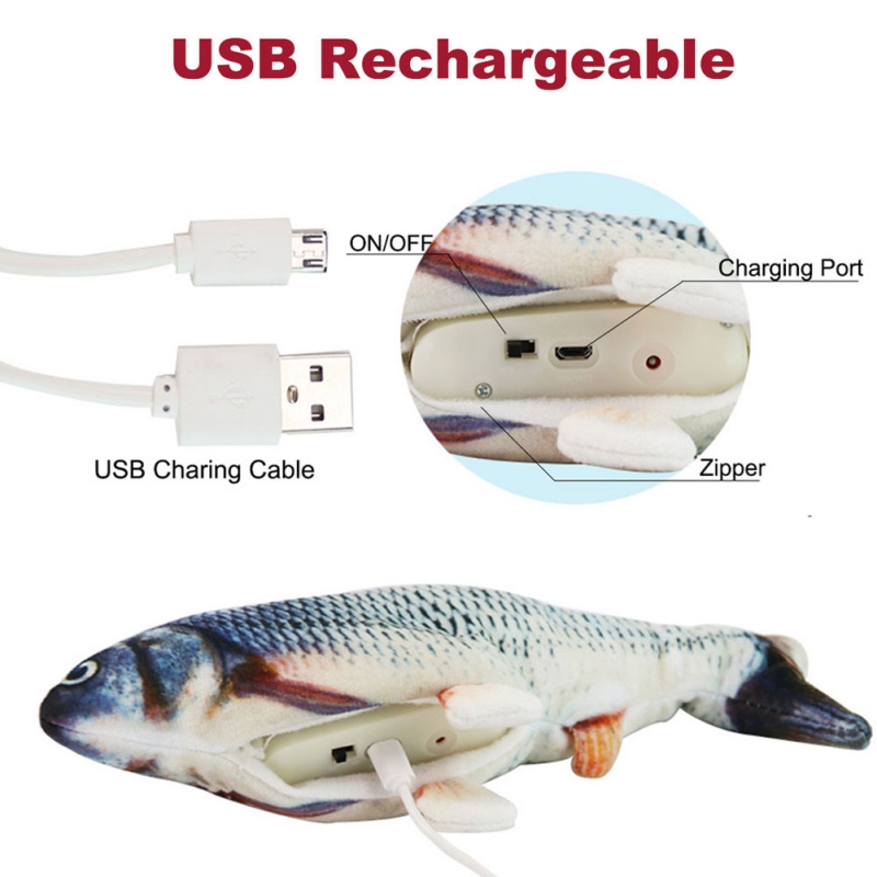 Chat électrique jouet USB charge Simulation danse sautant poisson mobile avec musique Led lumières chat jouet pour chats jouets interactifs