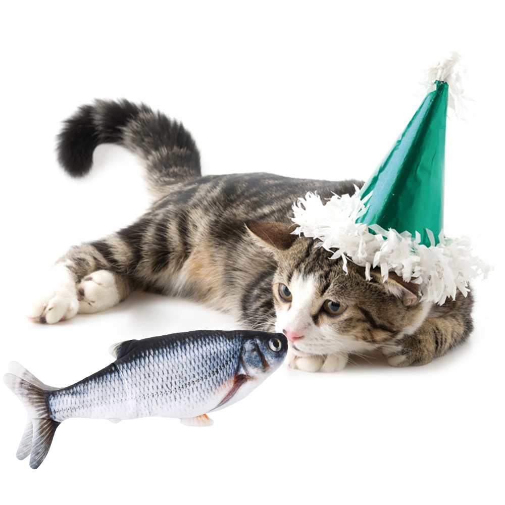 Chat électrique jouet USB charge Simulation danse sautant poisson mobile avec musique Led lumières chat jouet pour chats jouets interactifs