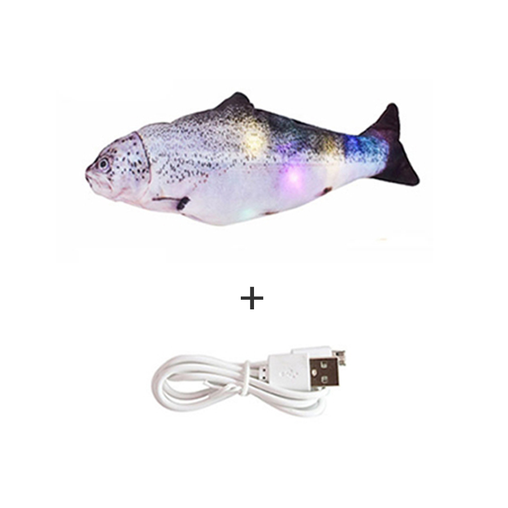 Chat électrique jouet USB charge Simulation danse sautant poisson mobile avec musique Led lumières chat jouet pour chats jouets interactifs