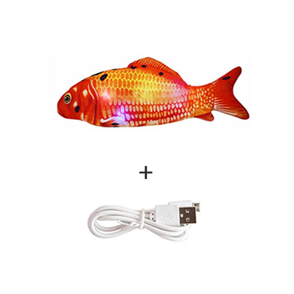 Chat électrique jouet USB charge Simulation danse sautant poisson mobile avec musique Led lumières chat jouet pour chats jouets interactifs