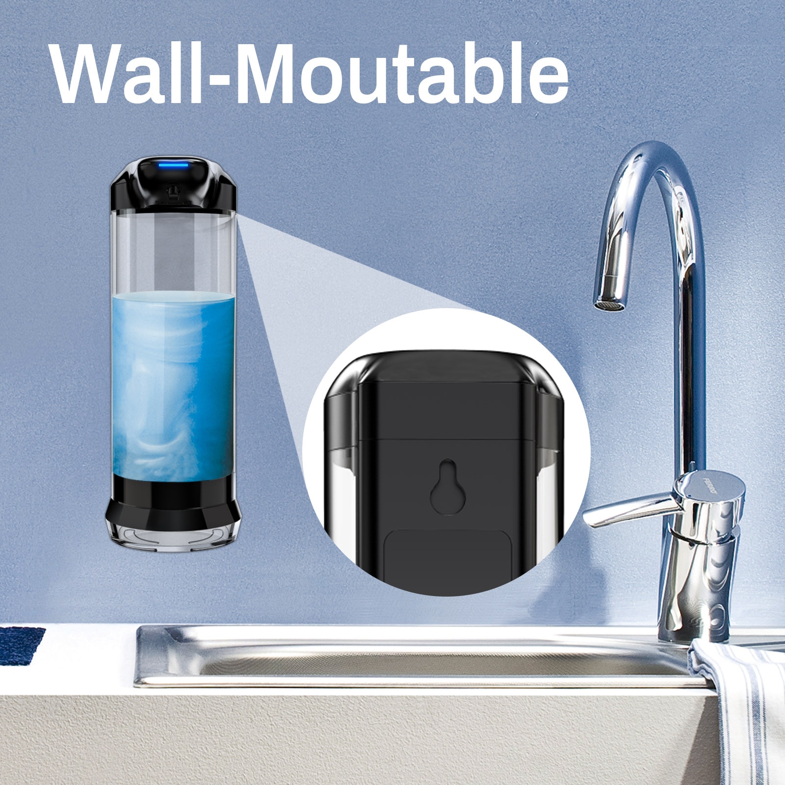 650/400ml distributeur de savon automatique sans contact Rechargeable ou se connecter à l'alimentation distributeur de savon liquide Gel désinfectant pour les mains